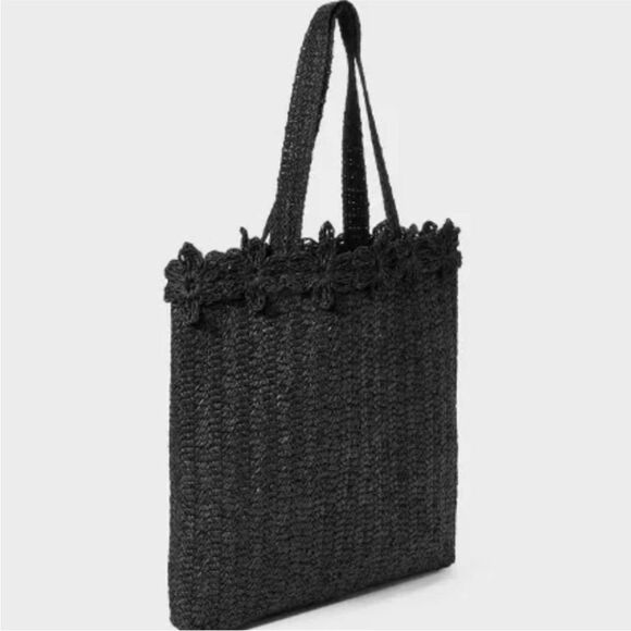 Elegant Black Woven Tote Bag A new day - Picture 2 of 4